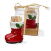 (62550) Tag Santa Boot Toothpick Holder Set, 2.25 Inch, Christmas Entertainment Baking G18748