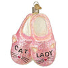 (62572) Old World Christmas Cat Lady Slippers, 4.25 Inch, Whiskers Feline 32662