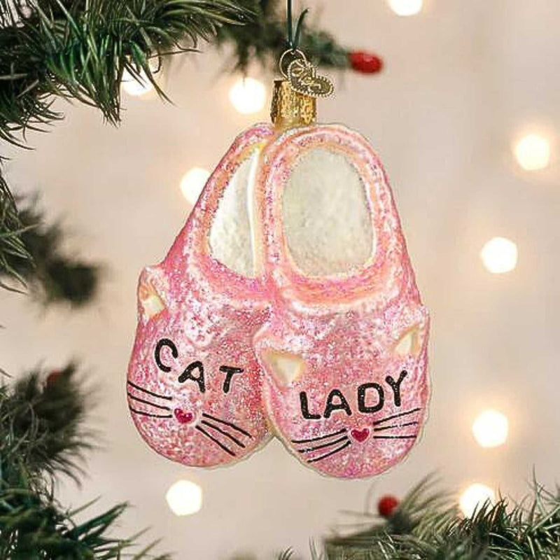 Old World Christmas Cat Lady Slippers - - SBKGifts.com