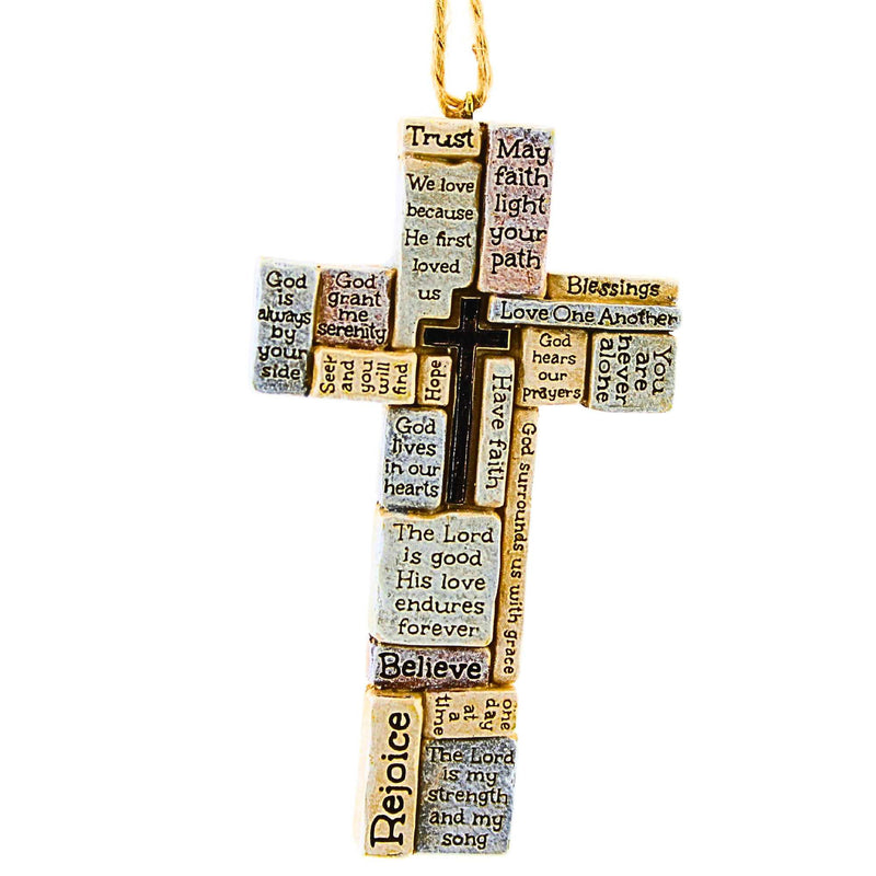 4.00 Inch Crossword Ornament Cross Encouragement Inspiration 48560 (62602)