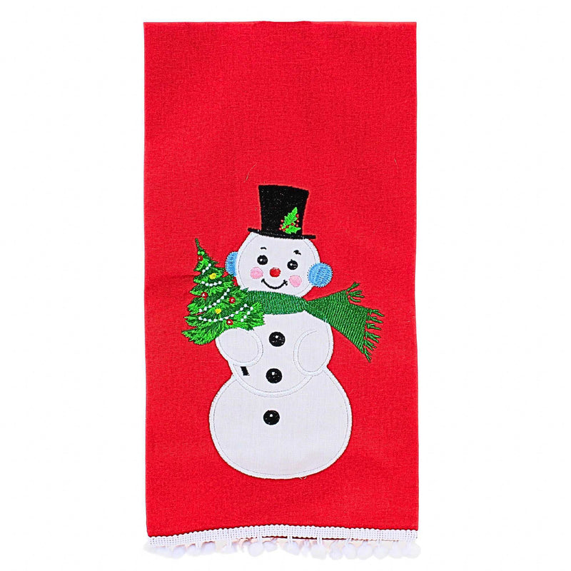 Transpac Snowman/Santa Tea Towel - - SBKGifts.com