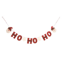 (62624) Transpac Ho Ho Ho Banner, 42.00 Inch, Snowflake Santa Tc00172