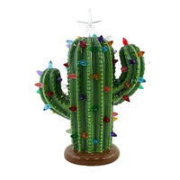 (62649) Roman Lighted Ceramic Cactus, 12.00 Inch, Battery Operated Star 137068