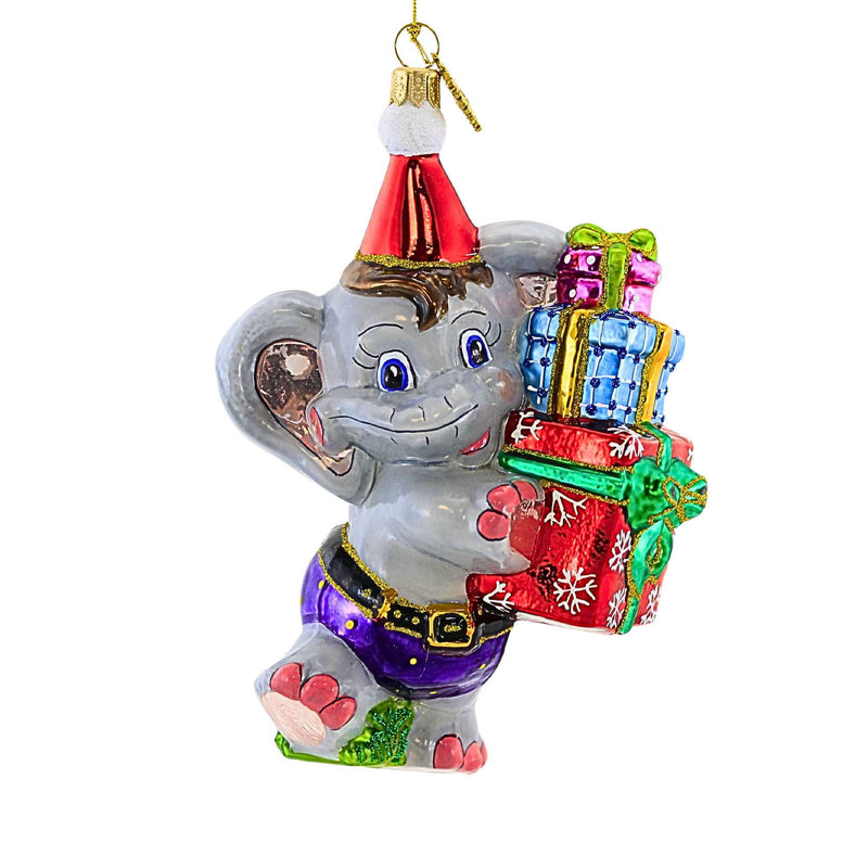 5.50 Inch Little Elephant With Christmas Gift First Christmas Baby Child Hf976 (62661)