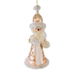 De Carlini Italian Ornaments 6.25In Rose Gold Luxe Santa, Glass, St Nick Stars Italian Bn442rgluxe (62670)