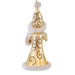 De Carlini Italian Ornaments Yellow Gold Luxe Santa - - SBKGifts.com