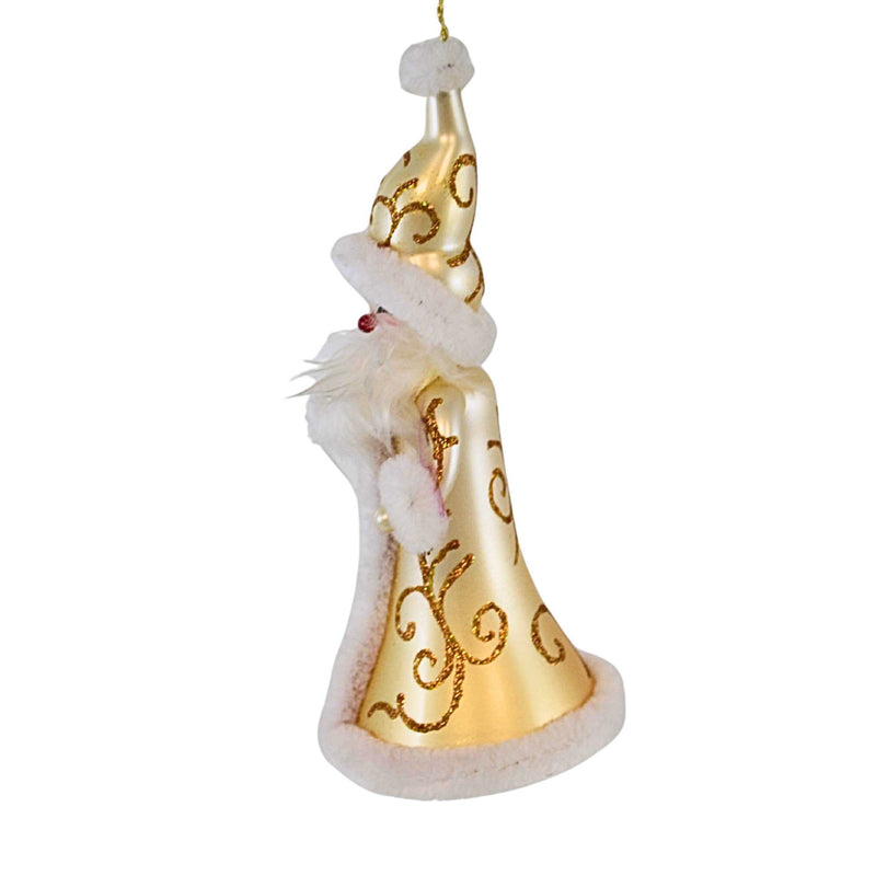 De Carlini Italian Ornaments Yellow Gold Luxe Santa - - SBKGifts.com