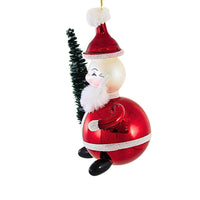 De Carlini Italian Ornaments Jolly Nick With Green Tree - - SBKGifts.com