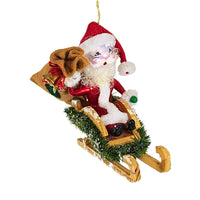 (62675) De Carlini Italian Ornaments Santa's Coming To Town, 4.00 Inch, Claus Christmas Italian Bn424sled