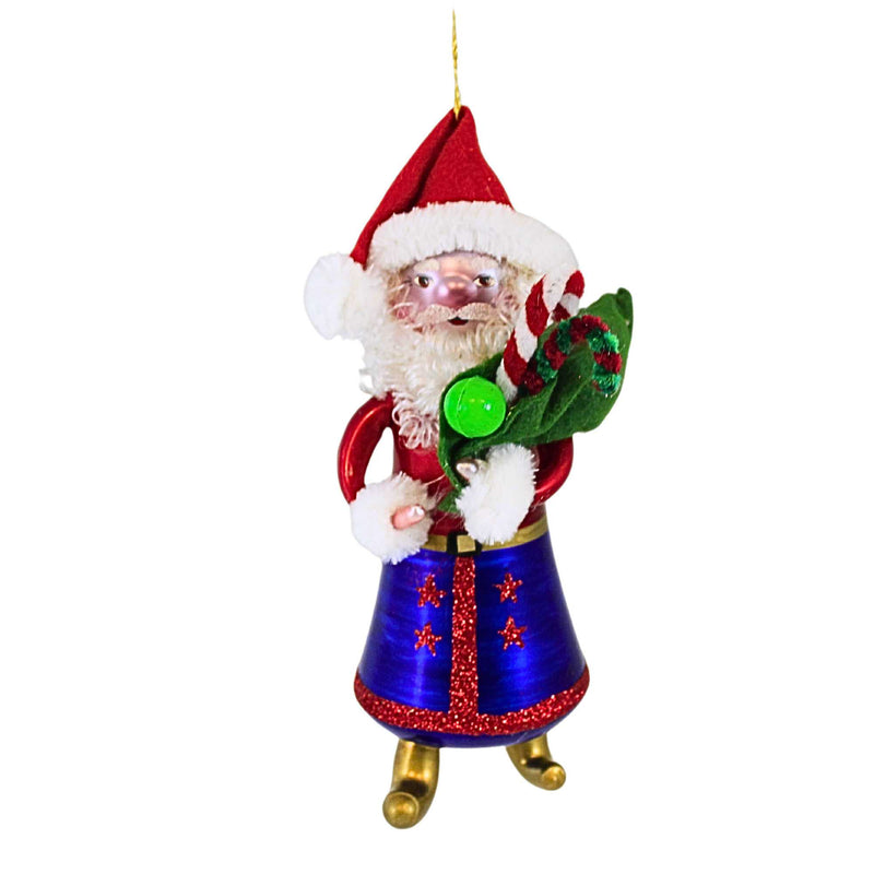 62678 - De Carlini Italian Ornaments 7.50In Santa's Sweets Bag Green, Glass, Claus Christmas Italian Bn381grwf