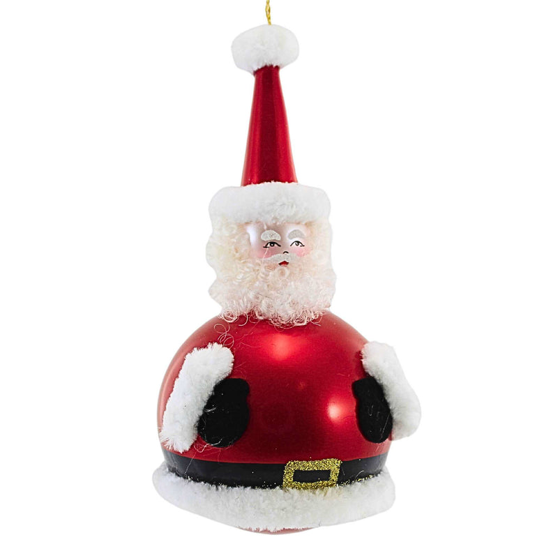 De Carlini Italian Ornaments 7.00In Santa Claus Ball, Glass, Vintage Roly Poly Italian Bn306wf (62690)