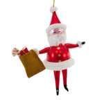 De Carlini Italian Ornaments 6.25In Lil' Happy! Happy! Holidays, Glass, Santa Claus Italian Bn433smwf (62692)