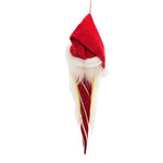 De Carlini Italian Ornaments Peppermint Santa Icicle - - SBKGifts.com