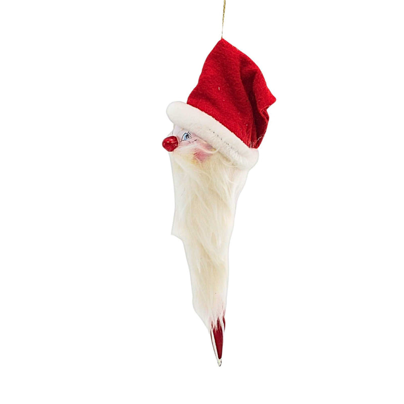 De Carlini Italian Ornaments Peppermint Santa Icicle - - SBKGifts.com