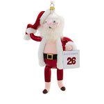 De Carlini Italian Ornaments 7.50In Well Deserved Rest, Glass, Vintage Santa Dec. 26 Bn421dec26wf (62697)