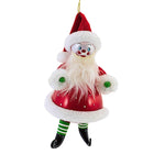 62701 - De Carlini Italian Ornaments 7.00In Twinkle Toes, Glass, Santa Clown Handmade Bn434wf