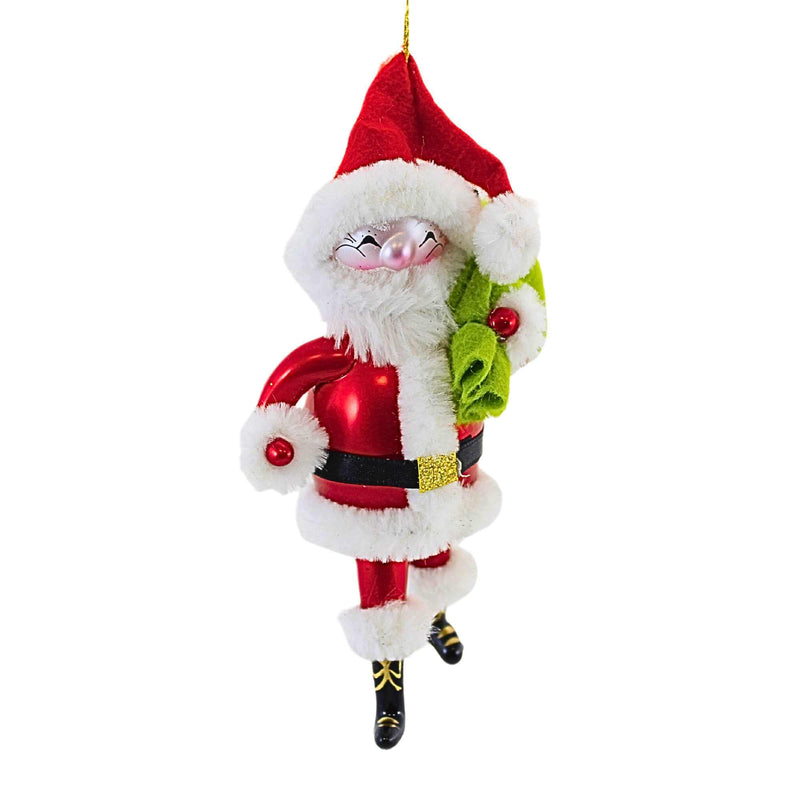 De Carlini Italian Ornaments 6.00In Jubilant Delivery Claus, Glass, Santa Toys Bag Christmas Bn451mnfwf (62703)