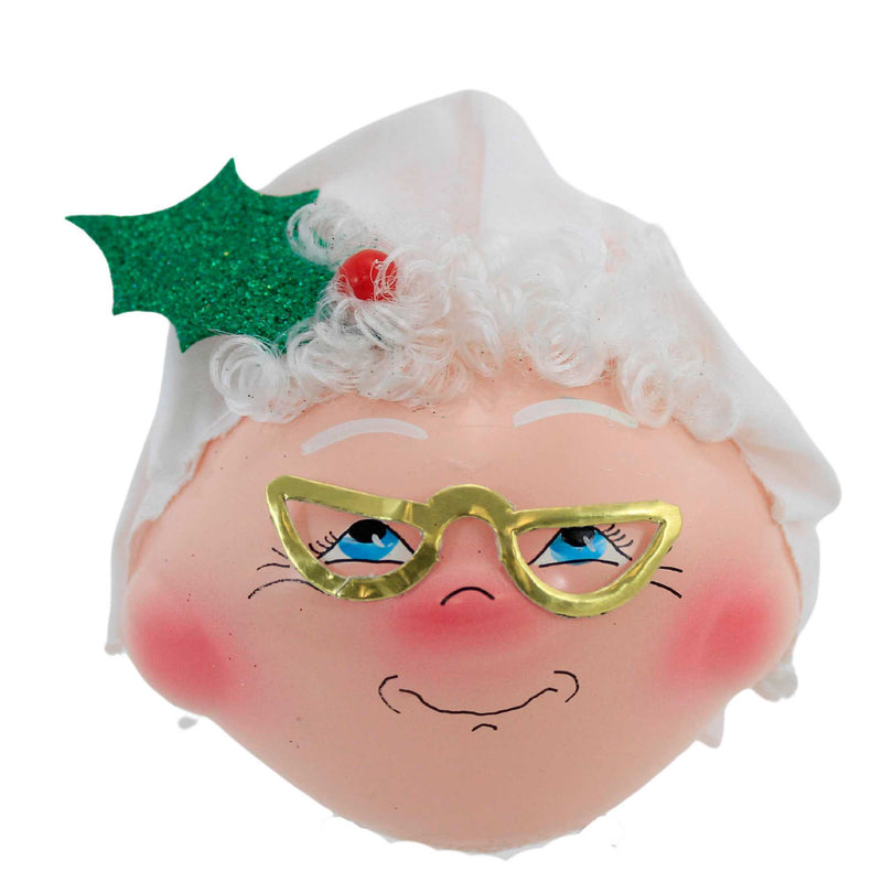 De Carlini Italian Ornaments Mr. & Mrs. Claus Heads - - SBKGifts.com