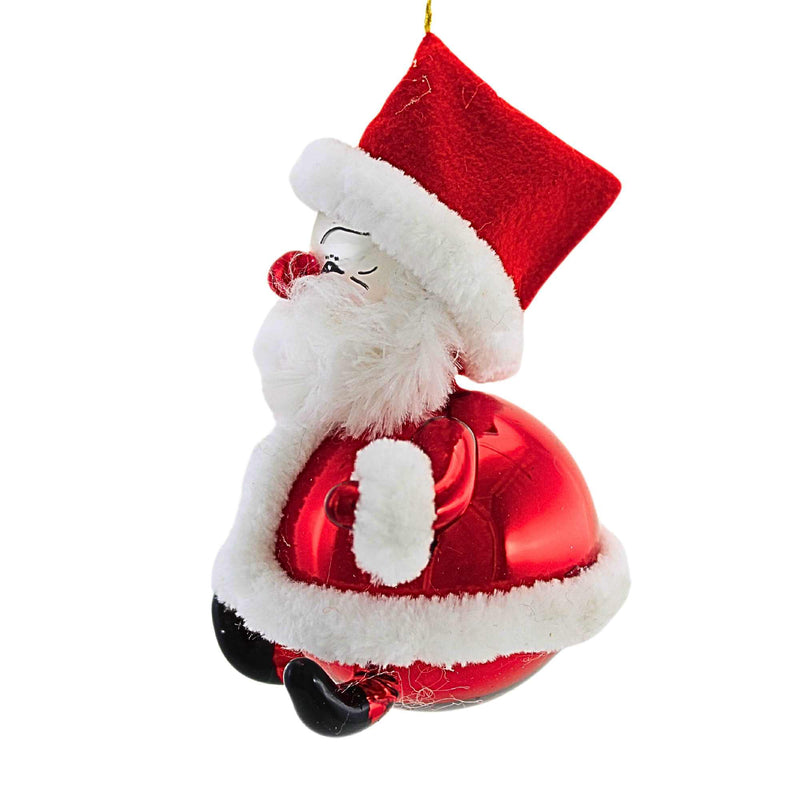 De Carlini Italian Ornaments Sittin' Chubby Claus - - SBKGifts.com