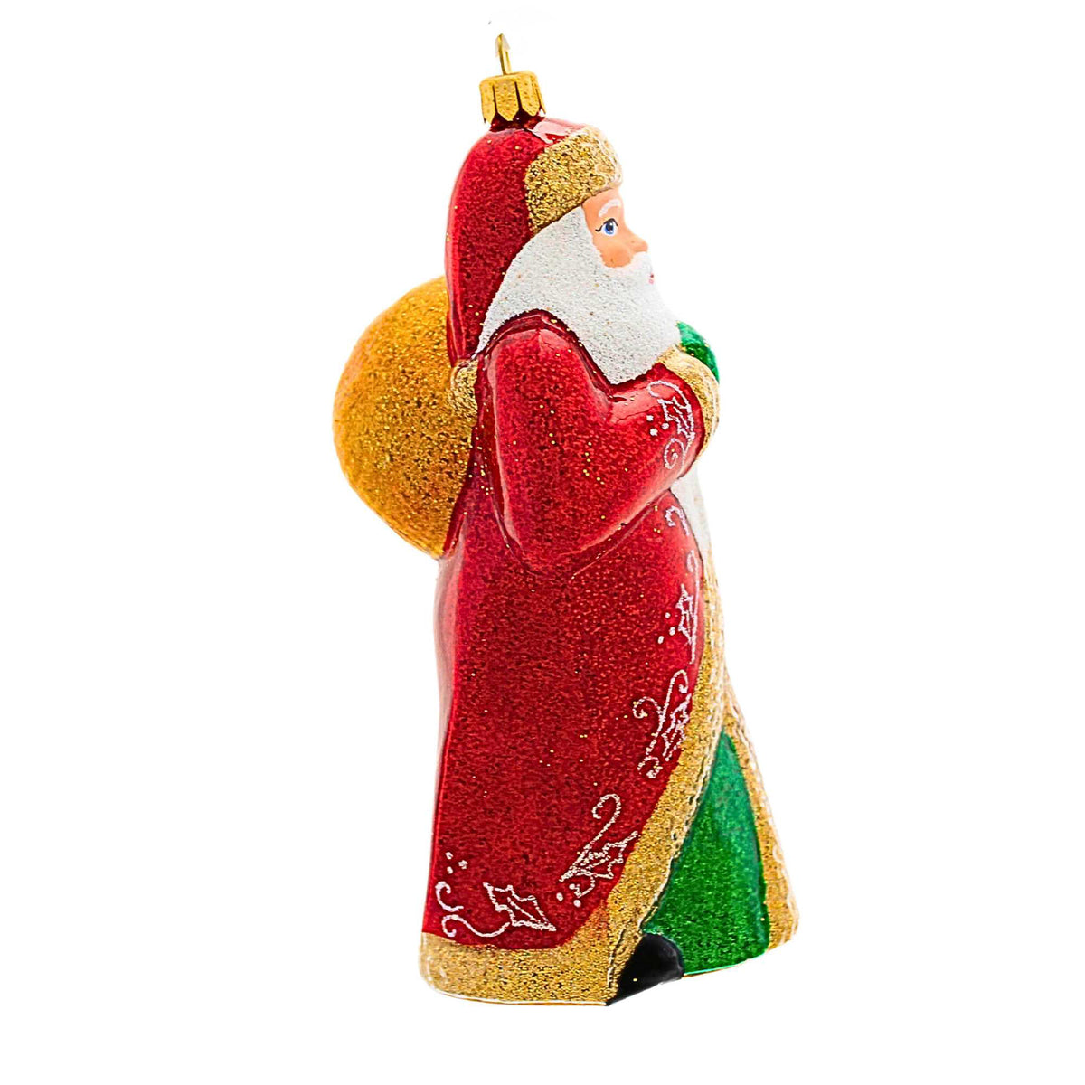 Metzler Bros. Glittered Santa Carrying Gifts - - SBKGifts.com