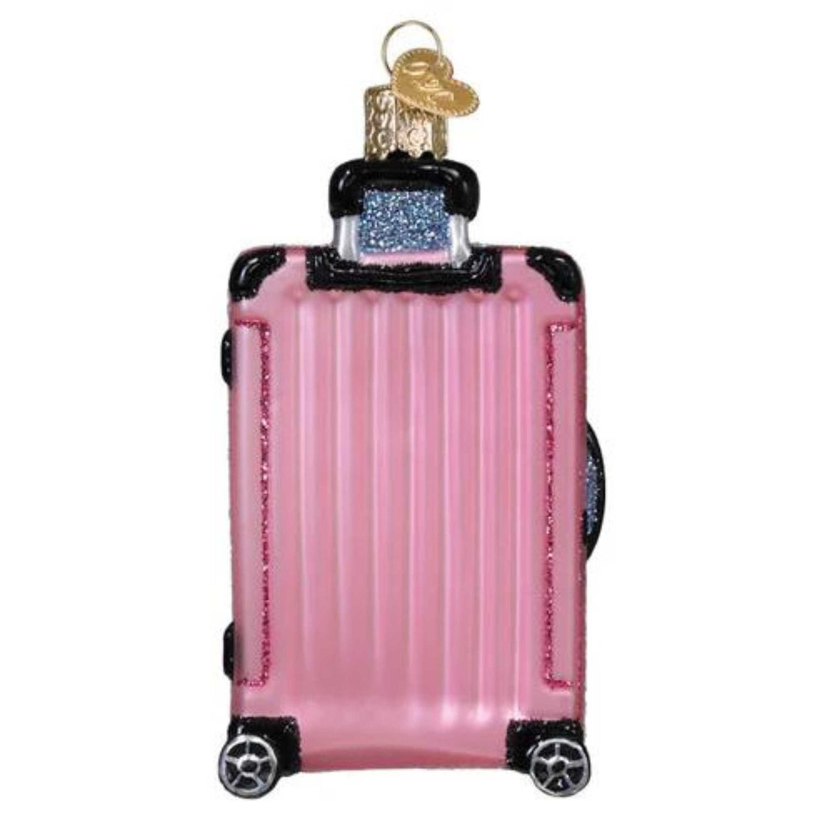 Old World Christmas Pink Rolling Suitcase - - SBKGifts.com