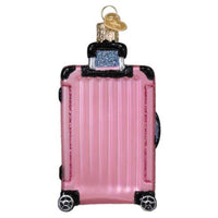 Old World Christmas Pink Rolling Suitcase - - SBKGifts.com