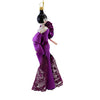 De Carlini Italian Ornaments Alexandra In Elegant Purple Dress - - SBKGifts.com