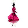 De Carlini Italian Ornaments Anastasia In Fuschia Dress - - SBKGifts.com