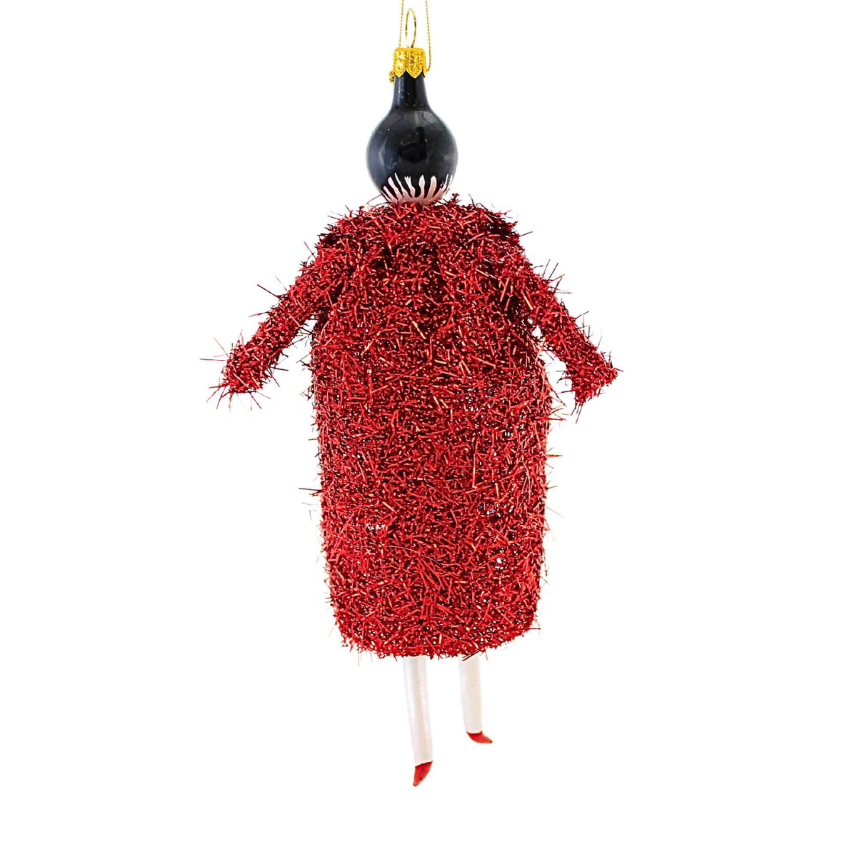 De Carlini Italian Ornaments Serena In Red Coat & Sequin Skirt - - SBKGifts.com