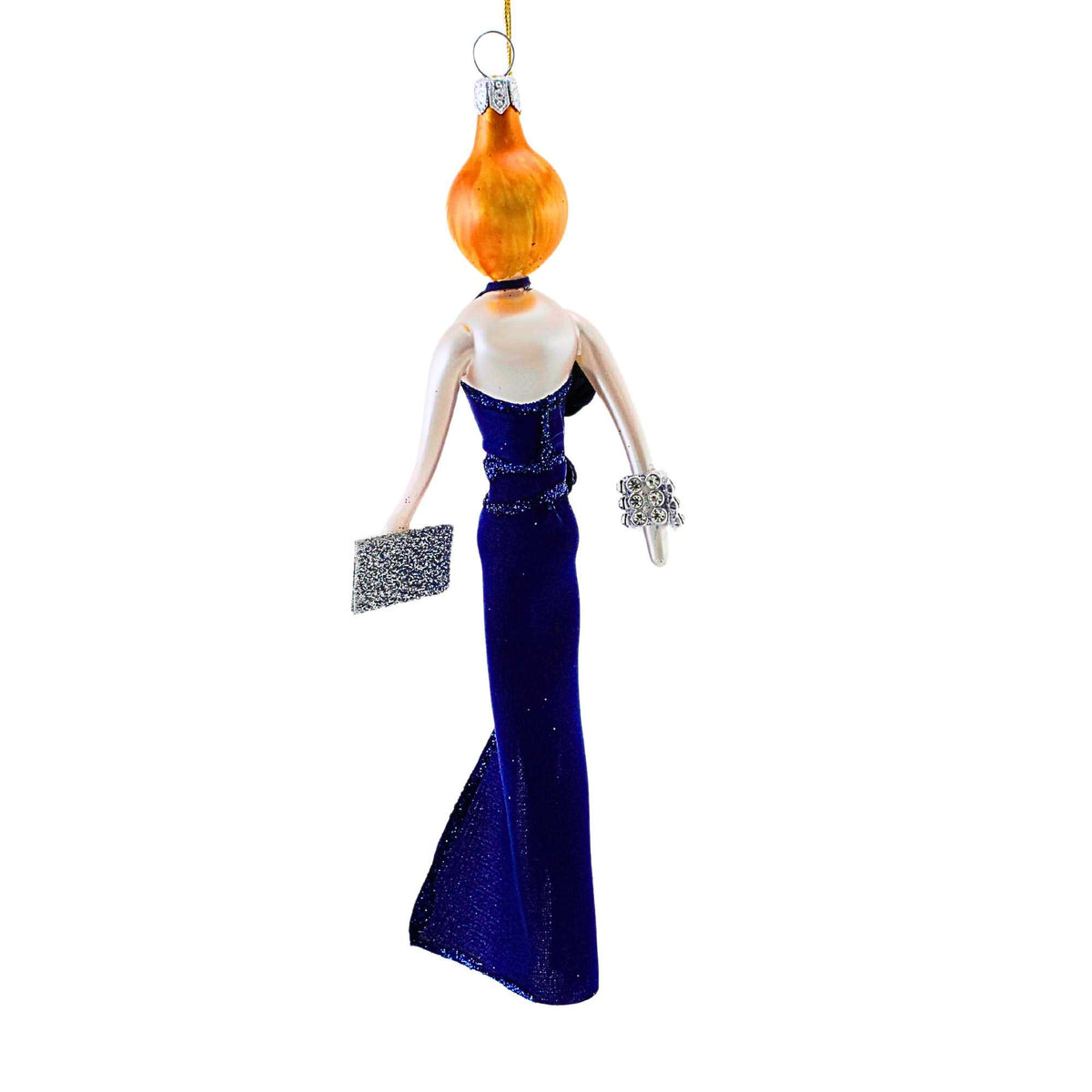 De Carlini Italian Ornaments Donna In Blue Ballgown - - SBKGifts.com