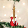 Old World Christmas Red Electric Guitar - - SBKGifts.com