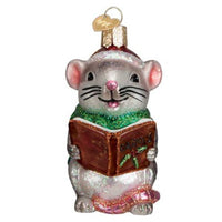 (62776) Old World Christmas Grey Caroling Mouse, 4.00 Inch, Not Creature Stirring 12625