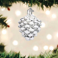 Old World Christmas Snow-Capped Silver Snowy Cone - - SBKGifts.com