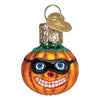 (62806) Old World Christmas Mini Masked Jack-O-Lantern, 1.50 Inch, Pumpkin Halloween Spooky 86757