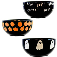 (62876) Tag Happy Halloween Dip Bowls, 2.00 Inch, Ghost Pumpkins Boo G18772