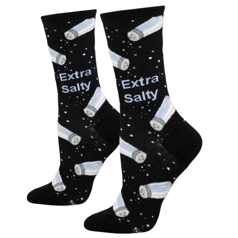 9.00 Inch Extra Salty Black Socks Sassy Fun Novelty Wnc3399 (62902)