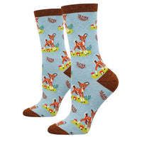 (62904) Socksmith Oh Deer, You're Cute Socks, 16.00 Inch, Doe Blue Heather Winter Wbn3293