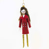 (62924) De Carlini Italian Ornaments Sammie In Holiday Red Jacket, 7.00 Inch, Ornament Italian Diva Lady Do7658nf