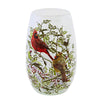 (62950) Stony Creek Holly & Cardinals Pre-Lit Small Vase, 5.25 Inch, Berries Frosted Snow Mcc3204