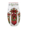 (62956) Stony Creek Decorated Sleds Pre-Lit Med Vase, 7.00 Inch, Holly Berries Snowflakes Eld4205