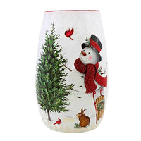 (62957) Stony Creek Delightful Snowman Pre-Lit Small Vase, 5.25 Inch, Cardinal Sled Bunny Tree Els3204