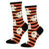 (62982) Socksmith Spooky Stripes Orange, 15.00 Inch, Floating Ghosts Black Wnc3439