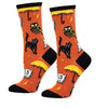 (62983) Socksmith Feeling Superstitious Orange, 15.00 Inch, Friday 13Th Black Cats Owl Wnc3436