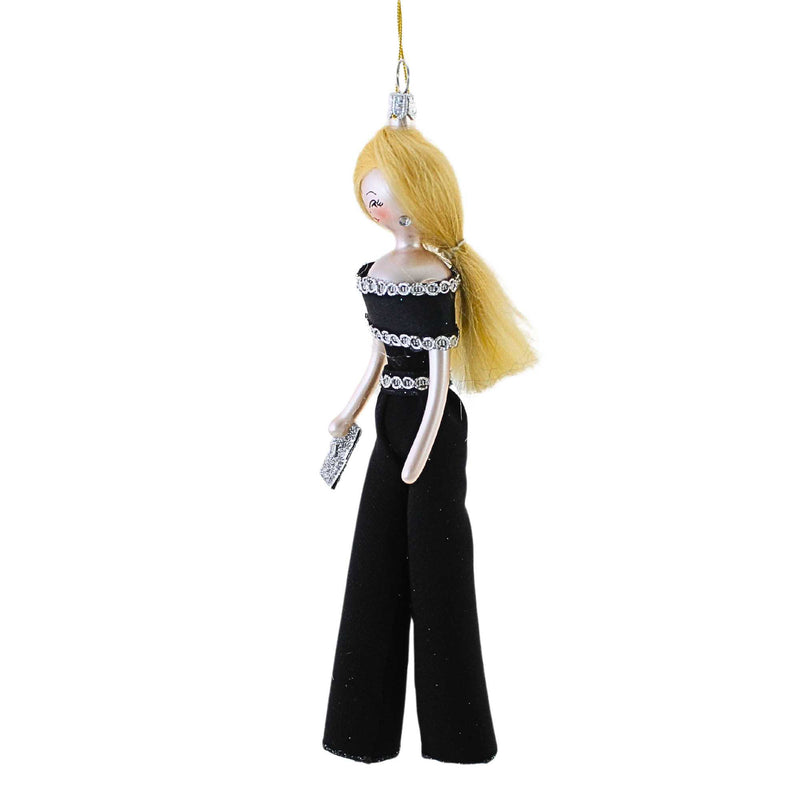 De Carlini Italian Ornaments Delaney In Chic Black Suit - - SBKGifts.com