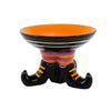 (Sec63014) Second Sale Small Candy Dish With Witch Boot Base, 4.50 Inch, Boots Orange Purple Black Th01597smallboot