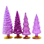 Cody Foster Violet Hued Glass Trees 4 Pc Set - - SBKGifts.com