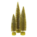 21.00 Inch Gold Glittered Bottle Brush Trees Set Of 3 Bottle Brush Ms6639b (63017)