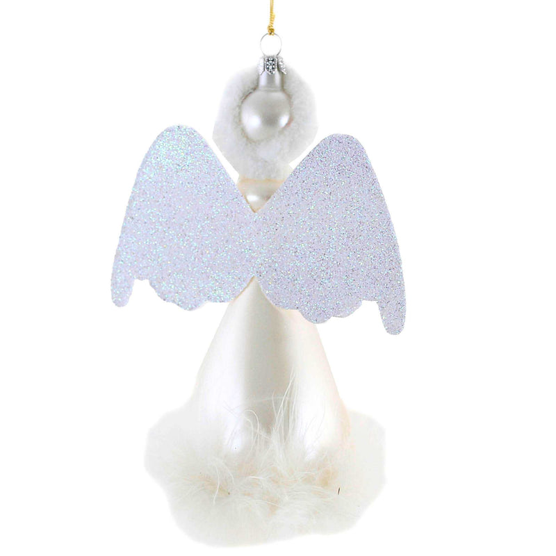 De Carlini Italian Ornaments Aspen Beauty With White Wings - - SBKGifts.com