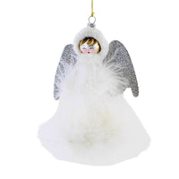 (63025) De Carlini Italian Ornaments Aspen Beauty With Silver Wings, 6.50 Inch, Angel Christmas Ornament An246swwf