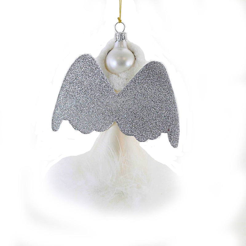 De Carlini Italian Ornaments Aspen Beauty With Silver Wings - - SBKGifts.com